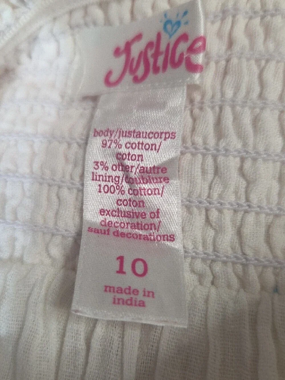 Justice Pink and White Ombre Tiered Sequin Skirt Sz 10.